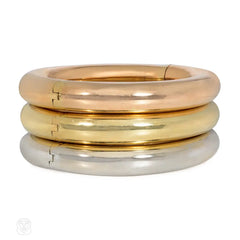 Italian three-color gold bracelet set