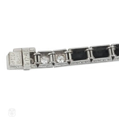 J.E Caldwell onyx and diamond line bracelet