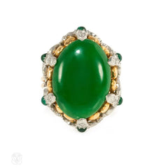 Jade, emerald and diamond cocktail ring, Tiffany & Co.