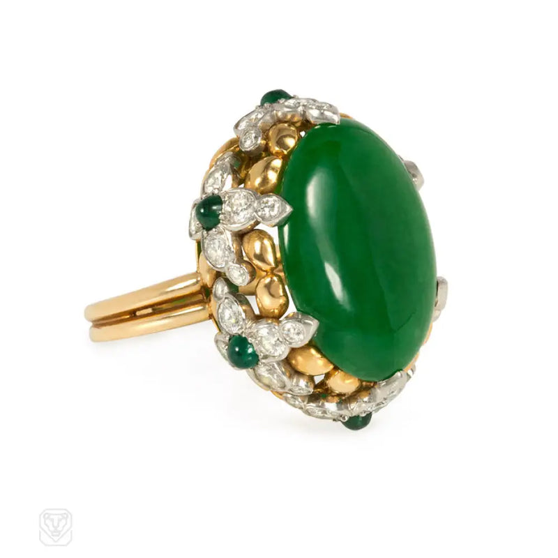 Jade Emerald And Diamond Cocktail Ring Tiffany & Co.