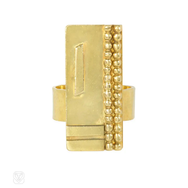 Jean Despres Modernist gold ring