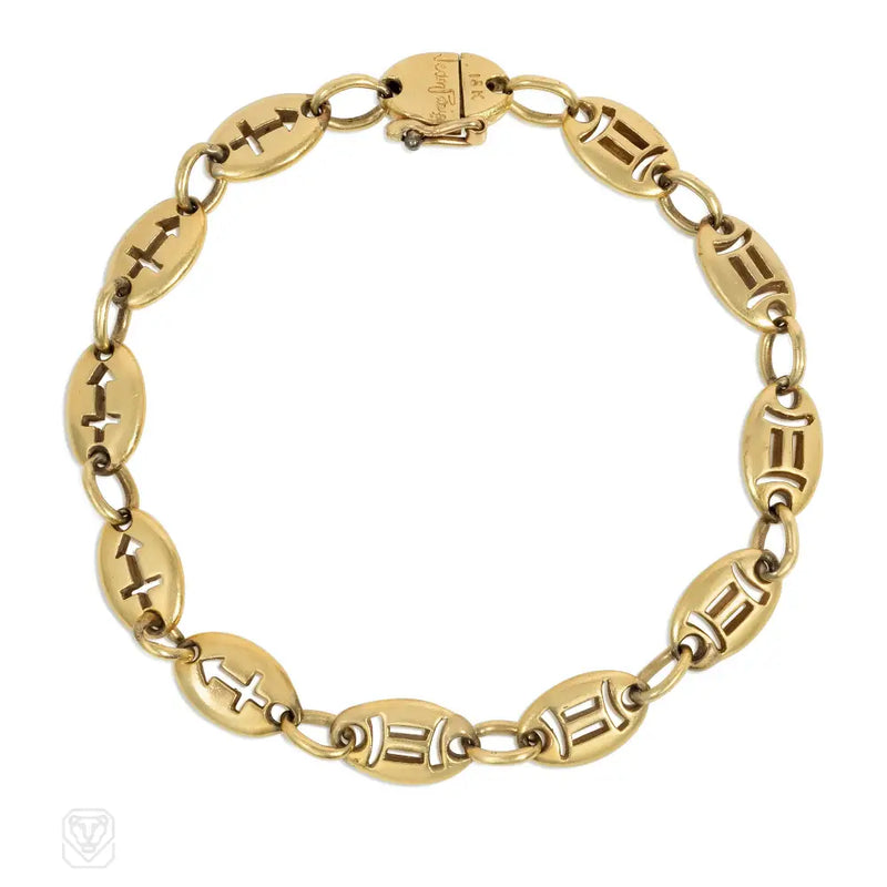 Jean Paris Gemini and Sagittarius gold zodiac bracelet
