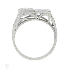 Juxtaposed French Art Deco diamond ring
