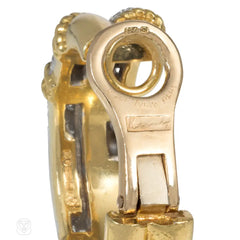 Kutchinsky 1970s gold and diamond hoop earrings