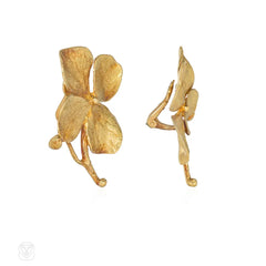 Lalanne, Paris gold flower earrings