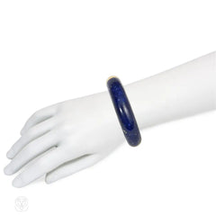 Lapis and gold bangle bracelet