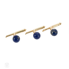 Lapis and gold cufflinks and studs dress set, Tiffany