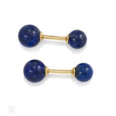 Lapis and gold cufflinks and studs dress set, Tiffany