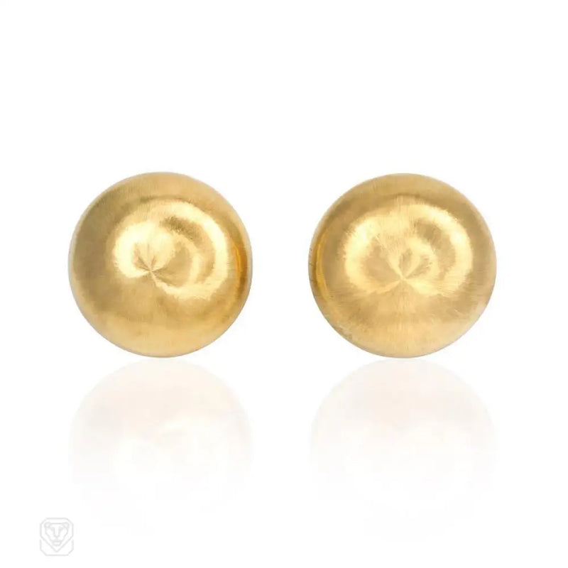 Large Florentine Finish Bombé Clip Earrings Buccellati