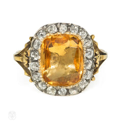 Late Georgian gold, topaz, and diamond cluster ring