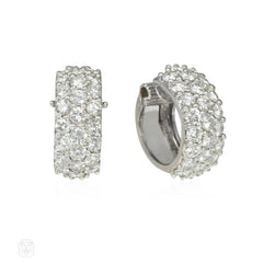 Laykin et Cie 1950s diamond and gold hoop earrings
