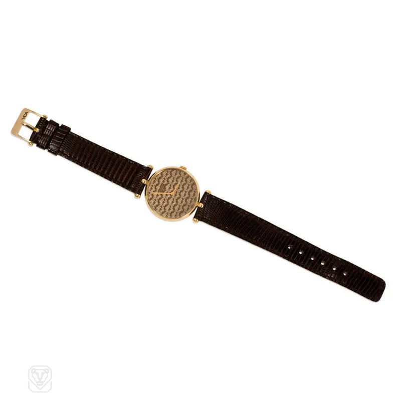 Logo Patterned Gold Wrist Watch Van Cleef & Arpels