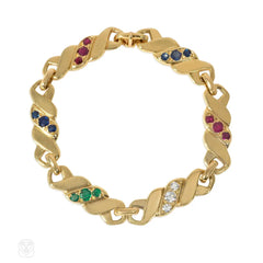 Maison Gerard, Paris multigem twisted link bracelet