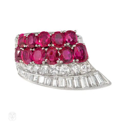 Marc, Paris Art Deco ruby and diamond ring