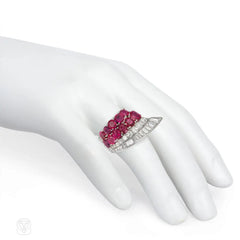 Marc, Paris Art Deco ruby and diamond ring