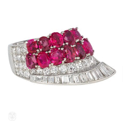 Marc, Paris Art Deco ruby and diamond ring