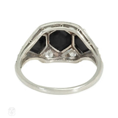 Marcus and Co. Art Deco onyx and diamond ring.