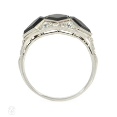 Marcus and Co. Art Deco onyx and diamond ring.