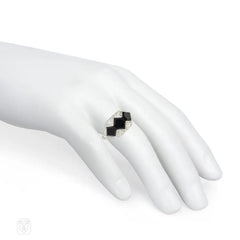 Marcus and Co. Art Deco onyx and diamond ring.