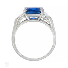 Marcus Art Deco Burmese sapphire and diamond ring