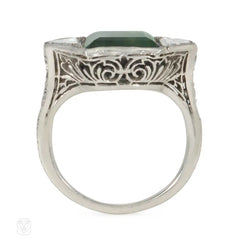 Marcus Art Deco diamond and tourmaline ring