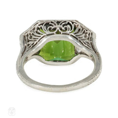 Marcus Art Deco diamond and tourmaline ring