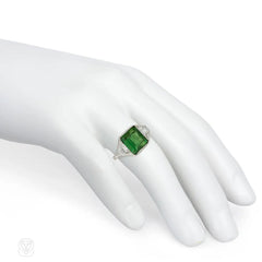 Marcus Art Deco diamond and tourmaline ring