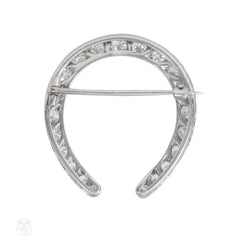 Marcus & Co. Edwardian diamond horseshoe brooch