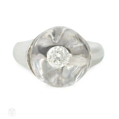 Mauboussin crystal, diamond, and white gold ring