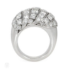 Mauboussin Mid-Century diamond bombé cocktail ring