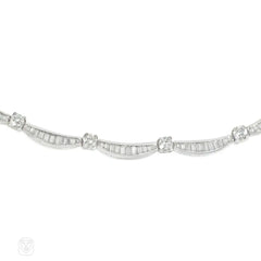 Mid-century diamond and platinum swag necklace