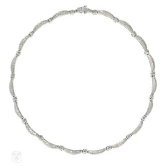 Mid-century diamond and platinum swag necklace