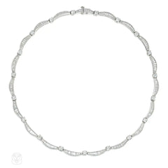 Mid-century diamond and platinum swag necklace