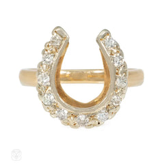 Mid-Century diamond horseshoe ring