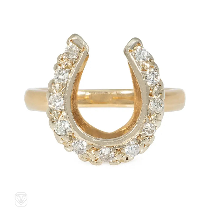 Mid-Century diamond horseshoe ring