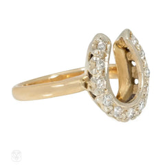 Mid-Century diamond horseshoe ring