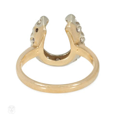 Mid-Century diamond horseshoe ring