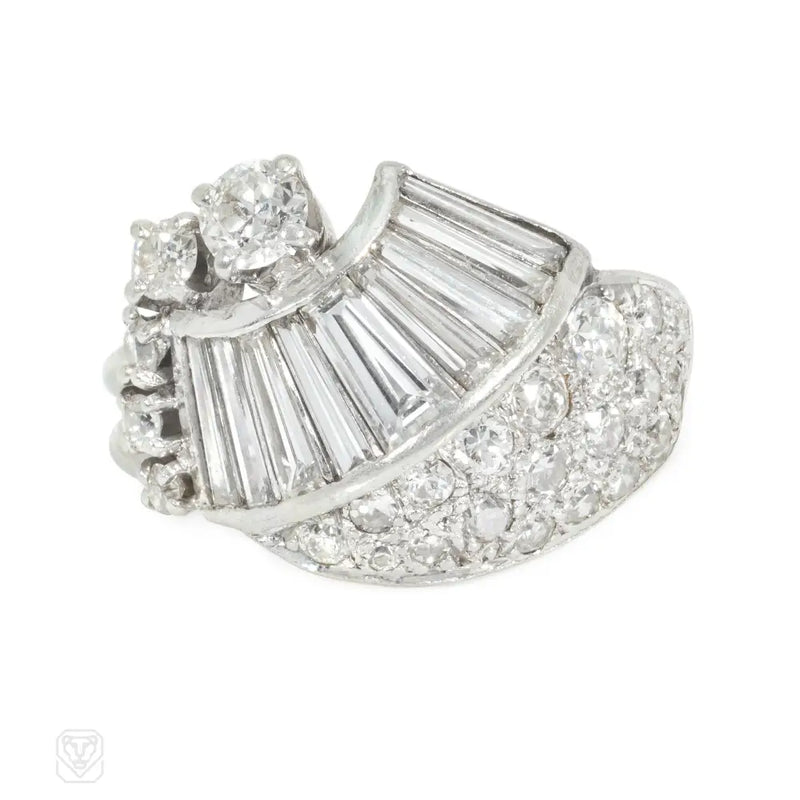 Cummings Mid-Century diamond cocktail ring