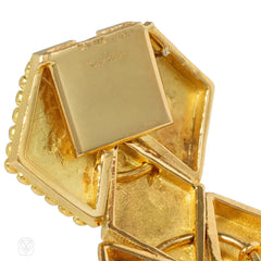 Mid-Century Georges Lenfant for Cartier gold lozenge link bracelet