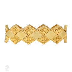 Mid-Century Georges Lenfant for Cartier gold lozenge link bracelet