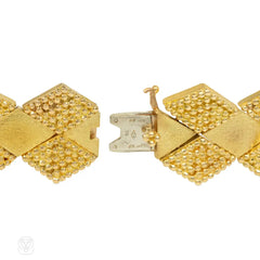 Mid-Century Georges Lenfant for Cartier gold lozenge link bracelet