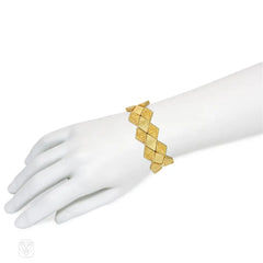 Mid-Century Georges Lenfant for Cartier gold lozenge link bracelet