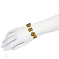 Mid-Century gold and citrine bracelet