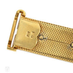 Mid-Century gold and multi-gem trefoil bracelet