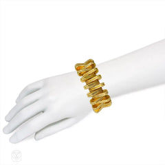 Mid-century gold zipper bracelet, Italy