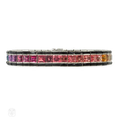 Mid-century ombre gemstone line bracelet