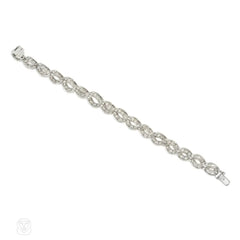 Mid-Century twisted diamond and platinum bracelet