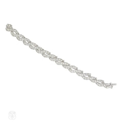 Mid-Century twisted diamond and platinum bracelet