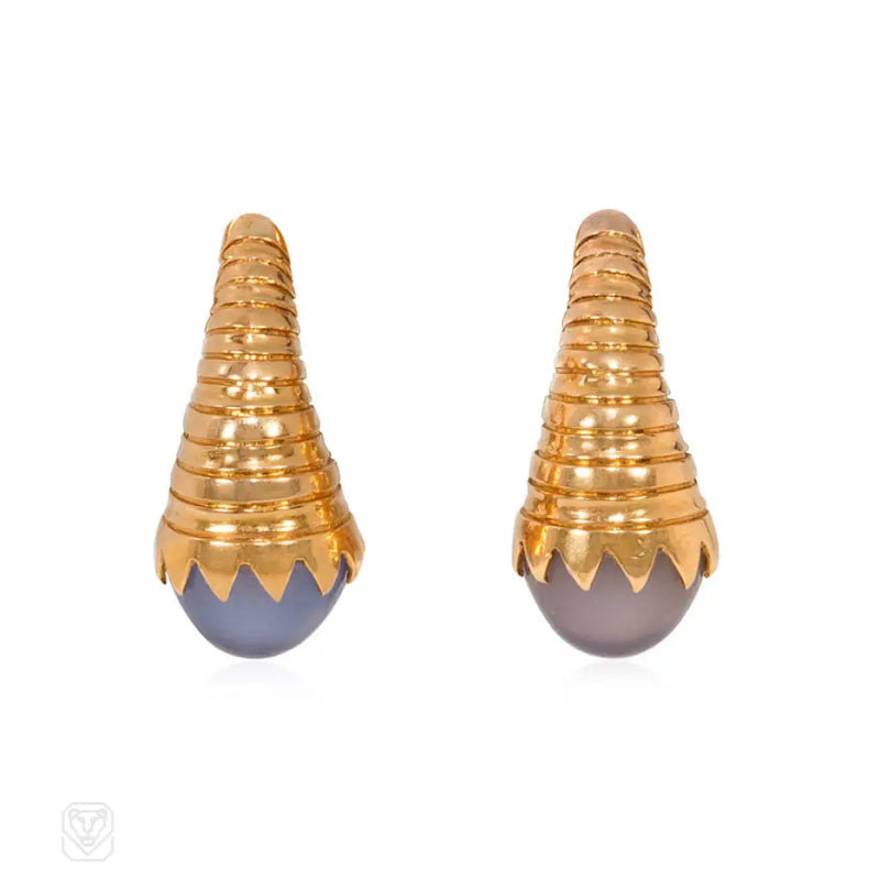 Midcentury Cornucopia Earrings Italy