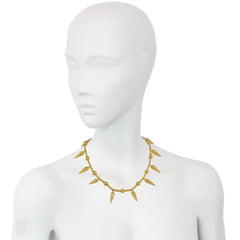 Modern Castellani Etruscan Revival gold necklace